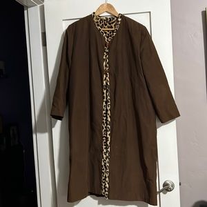 Faux fur lined brown corduroy jacket
